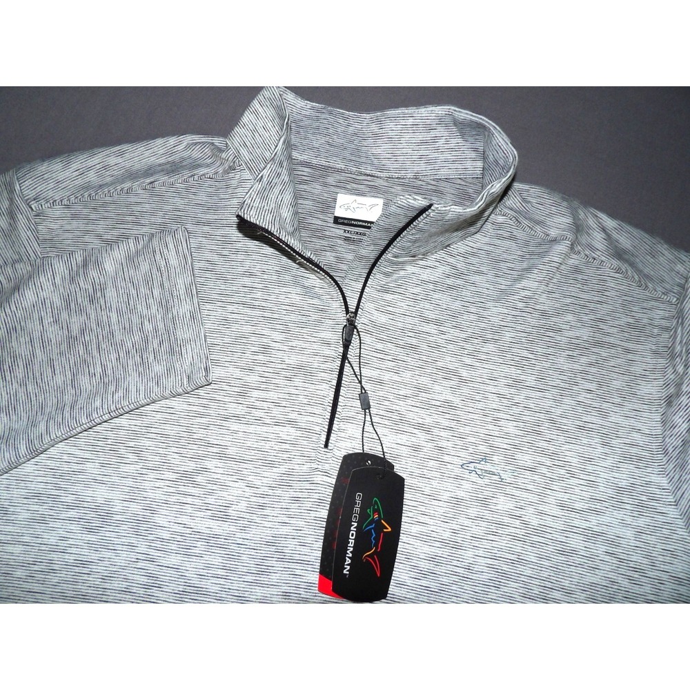 NEW! Greg Norman Gray Striped Stretch 1/4 Zip Athletic Golf Jacket Men's XXL NWT